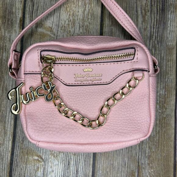 Juicy Couture Light Pink Gold Soft Girl Mini Crossbody Purse - Picture 6 of 10